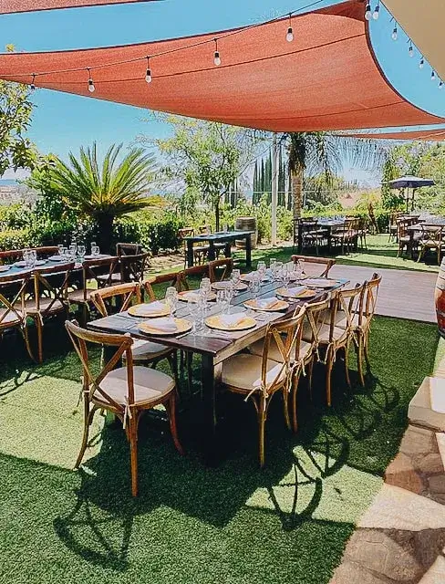 Outdoor event space at Masia de la Vinya
