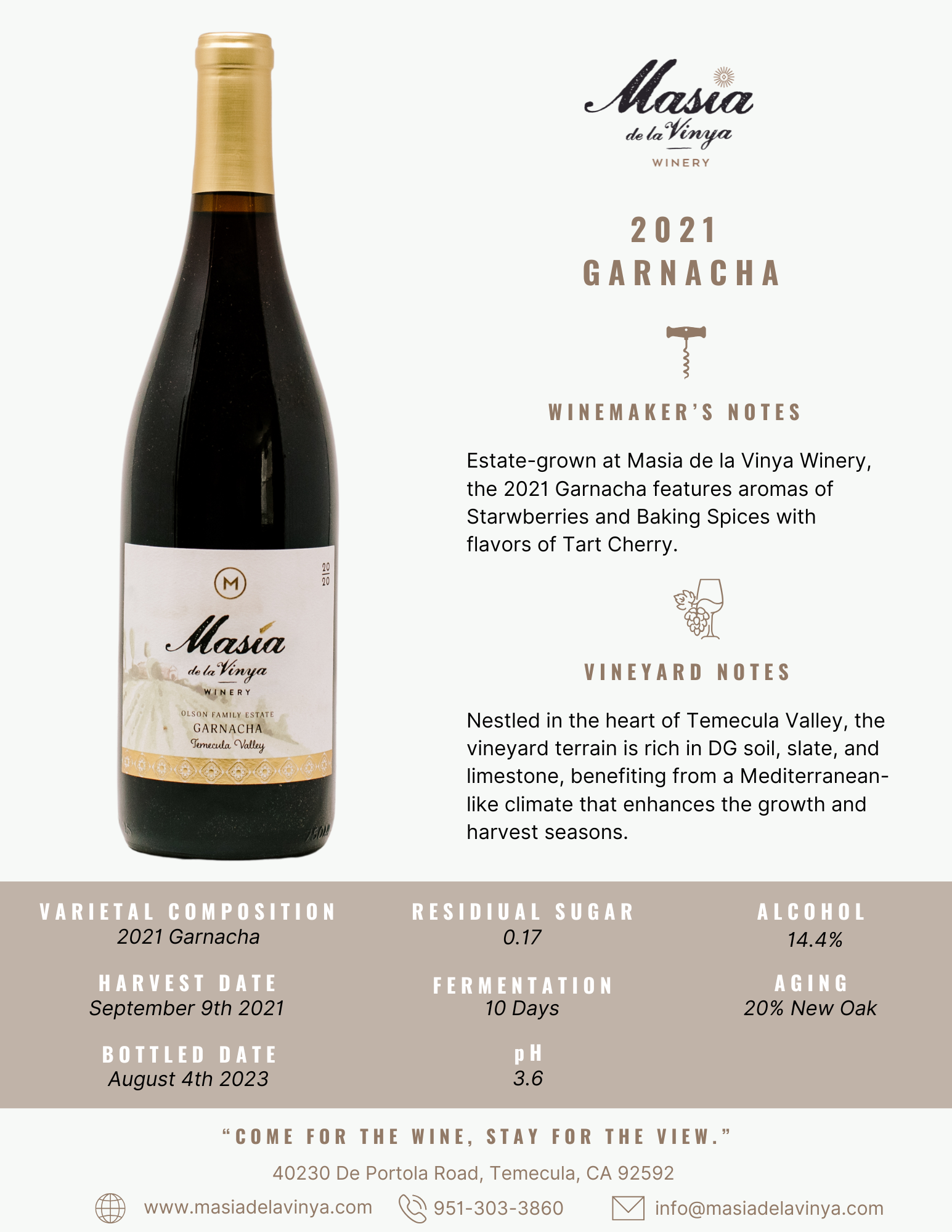 2021 Garnacha | Masia de la Vinya Winery